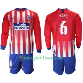 Koszulka Atlético Madryt Koke 6 Dziecięcy Domowe Koszulki Piłkarskie 2018-2019 Długi Rękaw